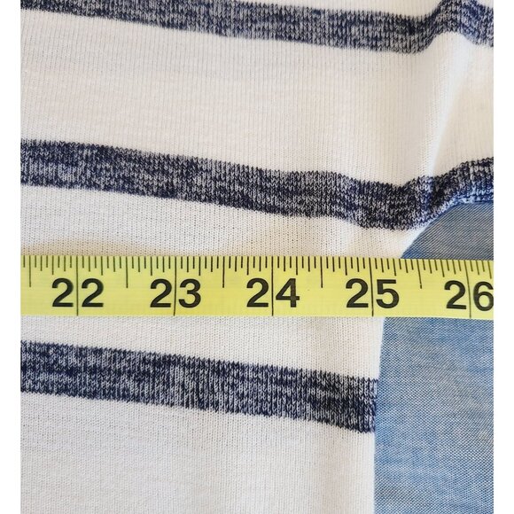 Gap Womens Striped Short Sleeve V-Neck Knit Top XL White & Navy Light Knit - Picture 9 of 10